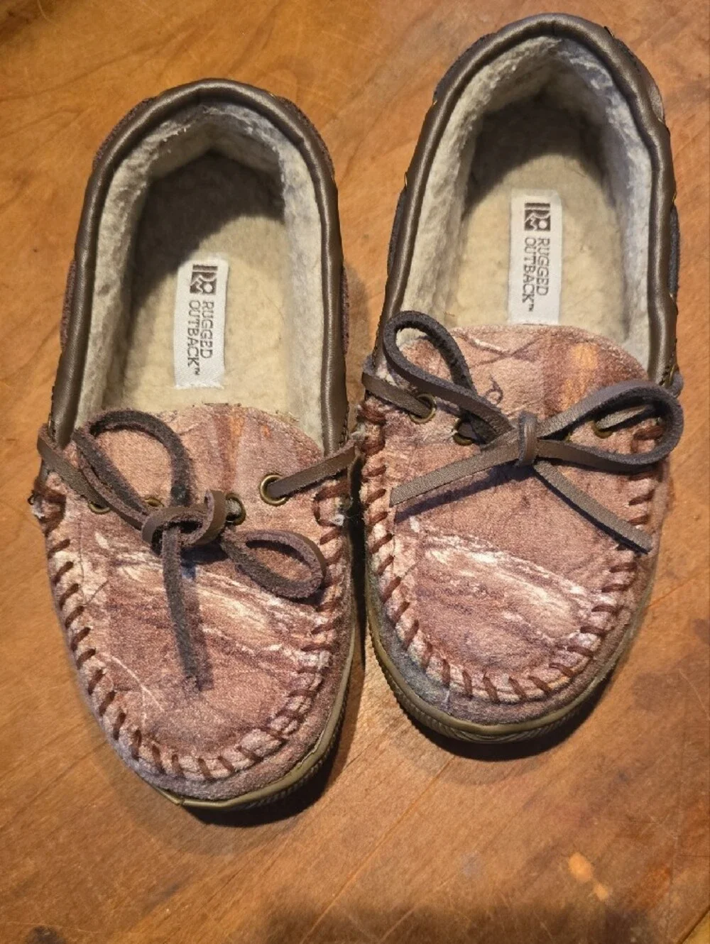 Kids Brown Moccasin Slippers